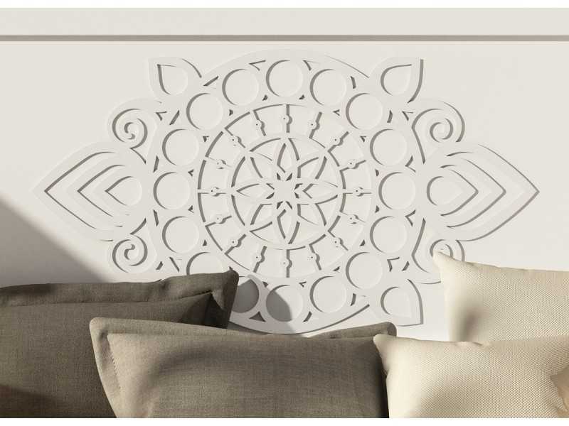 Lacquered headboard with embossed rosette detail - ADHILA