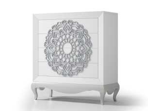 Lacquered chest of drawers with bench and Chippendale legs - ADHILA