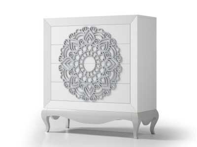 Lacquered chest of drawers with bench and Chippendale legs - ADHILA