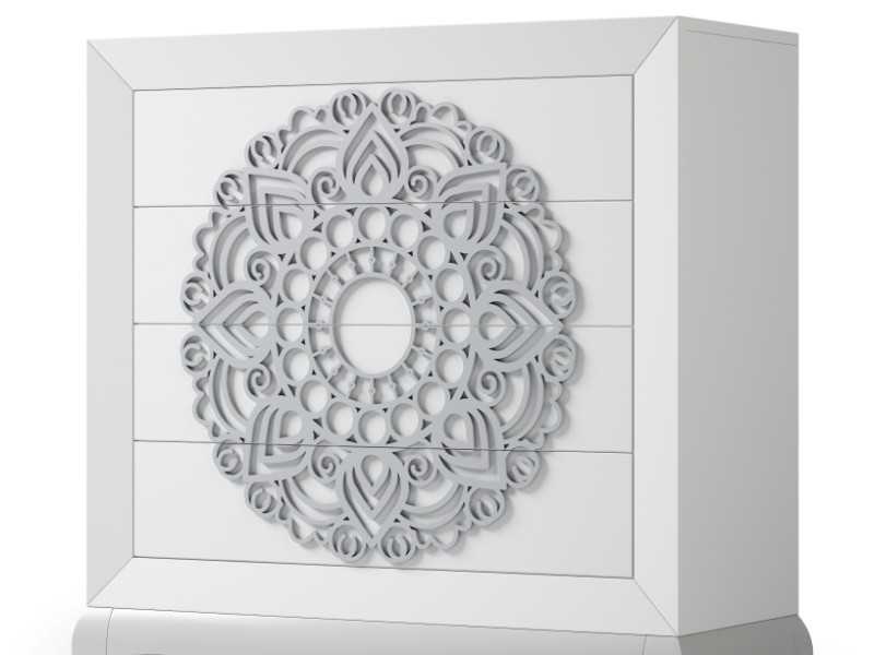 Lacquered chest of drawers with bench and Chippendale legs - ADHILA