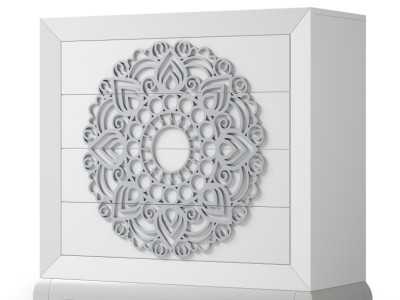 Lacquered chest of drawers with bench and Chippendale legs - ADHILA