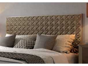 Complete lacquered bed with bench and headboard with engravings - AMIL 2