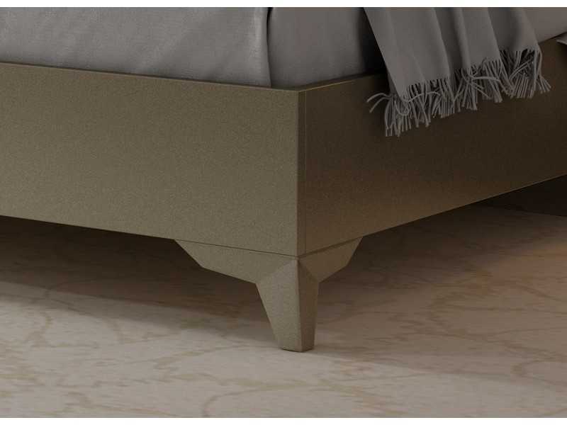 Cama completa lacada con bancada y cabecero con grabados - AMIL
