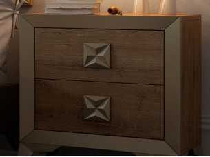 2-drawer bedside table with designer legs - AMIL 2
