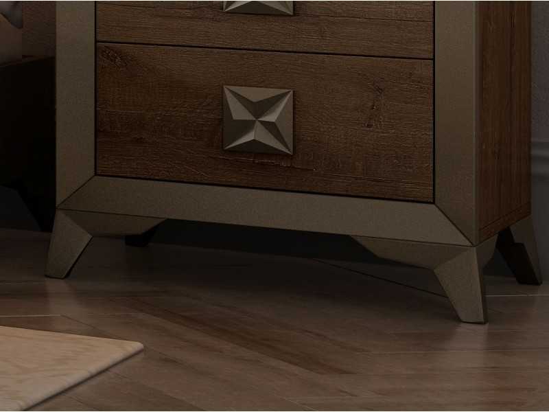 2-drawer bedside table with designer legs - AMIL