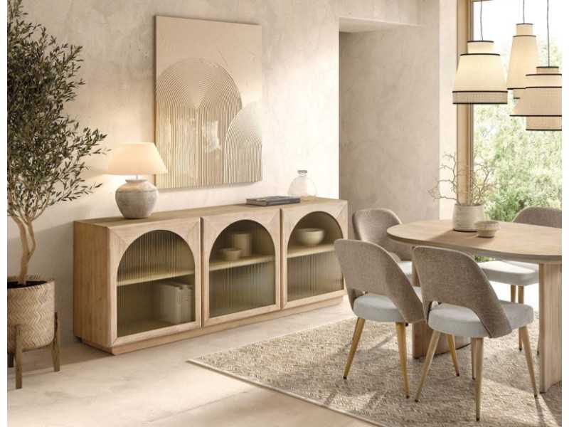 Buffet en bois massif avec portes - ANAAN XL