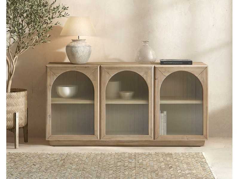 Buffet en bois massif avec portes - ANAAN