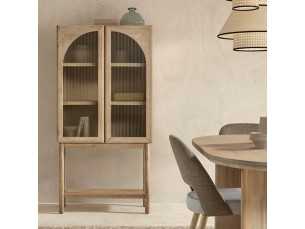 Vitrina de madera maciza con 2 puertas - ANAAN