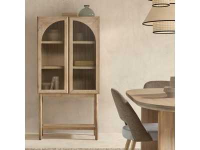 Vitrina de madera maciza con 2 puertas - ANAAN