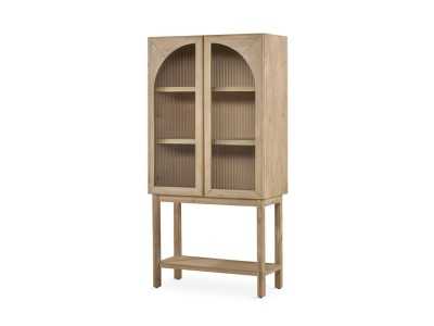 Vitrina de madera maciza con 2 puertas - ANAAN
