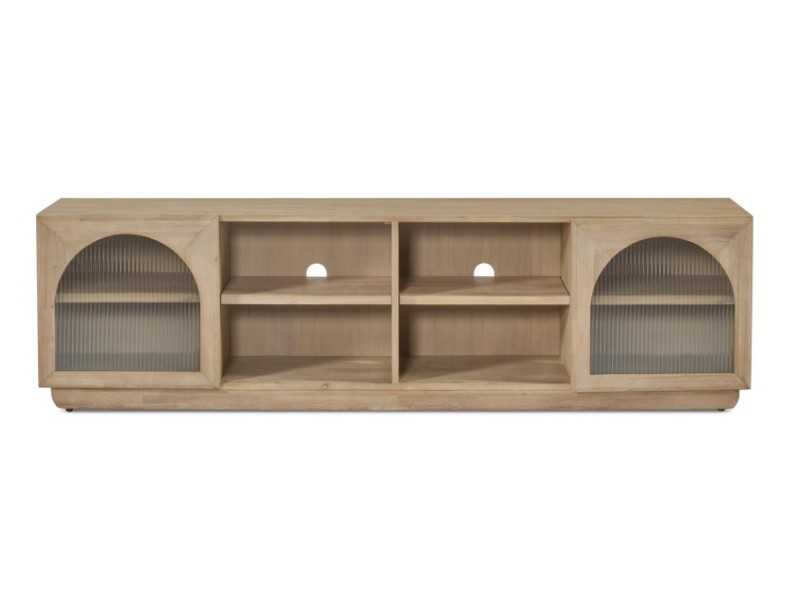 Solid wood TV cabinet with doors and holes - ANAAN