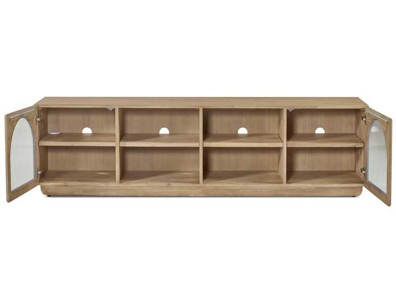 Solid wood TV cabinet with doors and holes - ANAAN