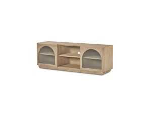 Solid wood TV cabinet with doors and holes - ANAAN 2