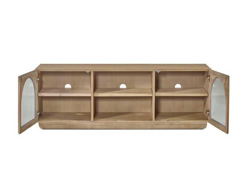 Solid wood TV cabinet with doors and holes - ANAAN