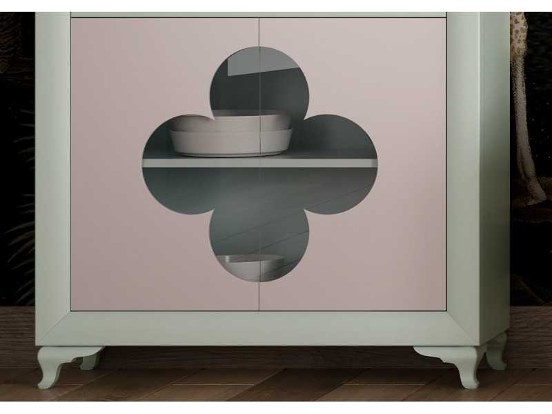 Vitrine laquée à 4 portes et deux tiroirs - AMARANTE