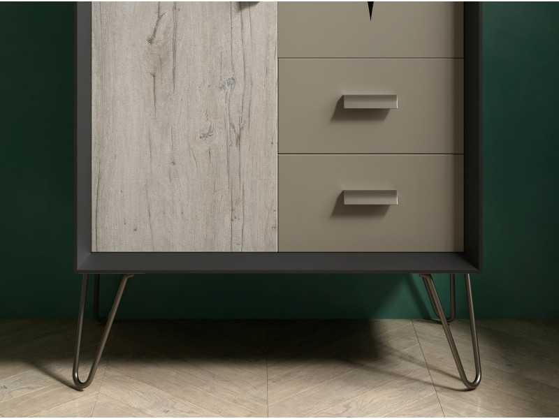 Lacquered display cabinet / bar cabinet with doors and drawers - ANBAR