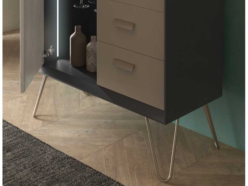 Lacquered display cabinet / bar cabinet with doors and drawers - ANBAR