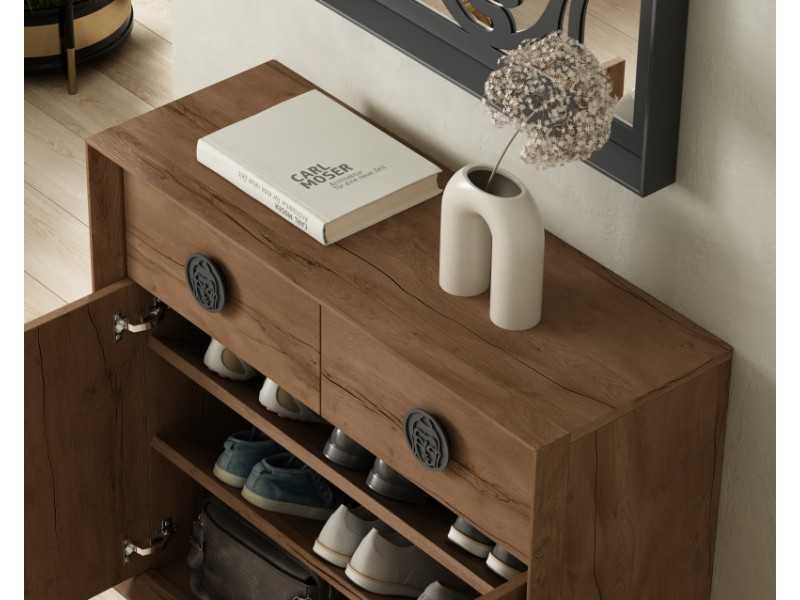Shoe cabinet with lacquered steel legs - ALDA