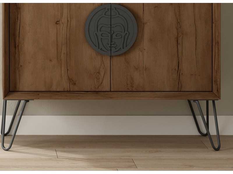 Shoe cabinet with lacquered steel legs - ALDA
