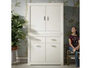 Lacquered shoe cabinet with doors and drawers - AAINEN
