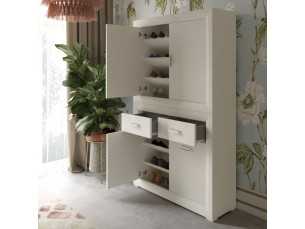 Lacquered shoe cabinet with doors and drawers - AAINEN 2