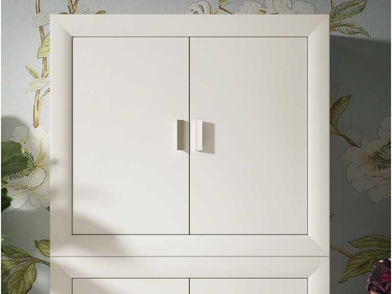 Lacquered shoe cabinet with doors and drawers - AAINEN