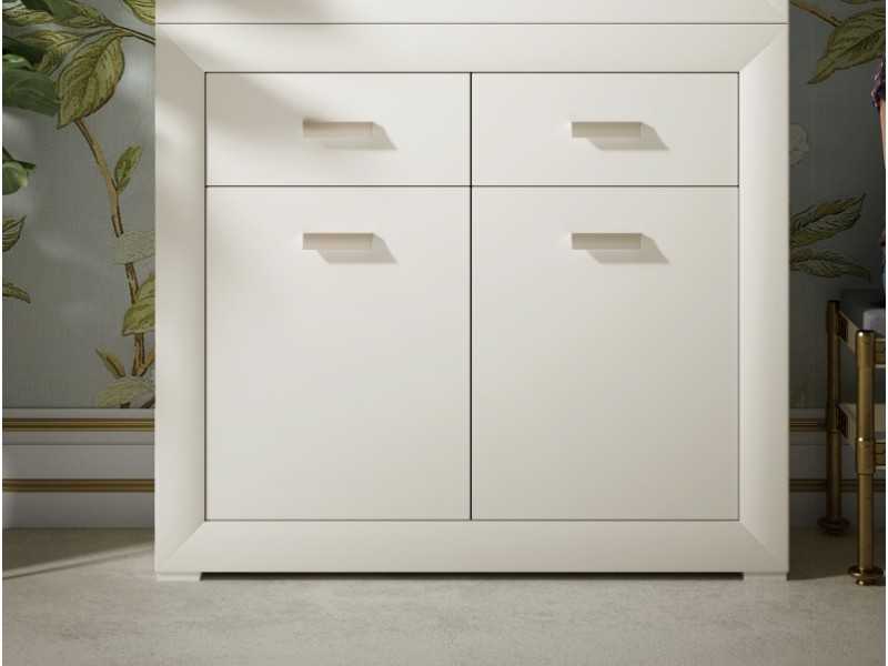 Lacquered shoe cabinet with doors and drawers - AAINEN