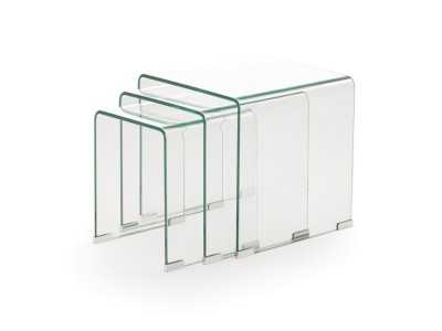 Nesting tempered glass side tables - ANTIBES