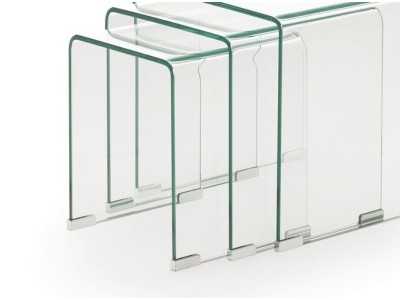 Nesting tempered glass side tables - ANTIBES