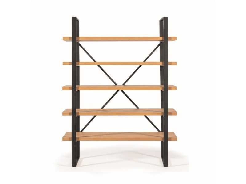 Shelf / bookcase in steel and oak - ARANTXA