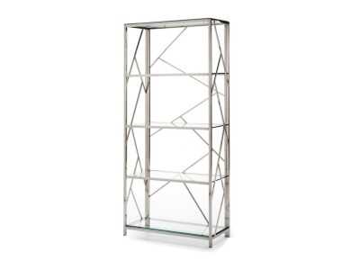 Estanteria /librería en acero inoxidable con estantes de cristal - AMBERES