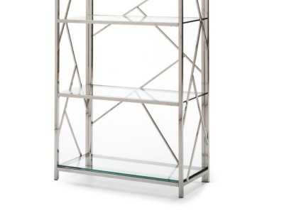 Estanteria /librería en acero inoxidable con estantes de cristal - AMBERES