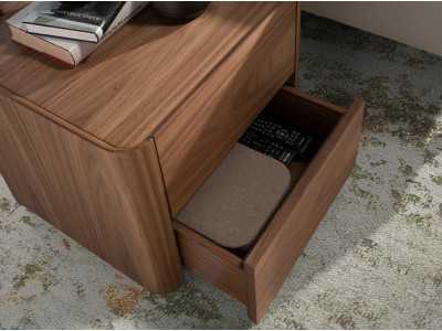 Walnut side table/bedside table with LED light - AMPER Walnut side table/bedside table with LED light - AMPER