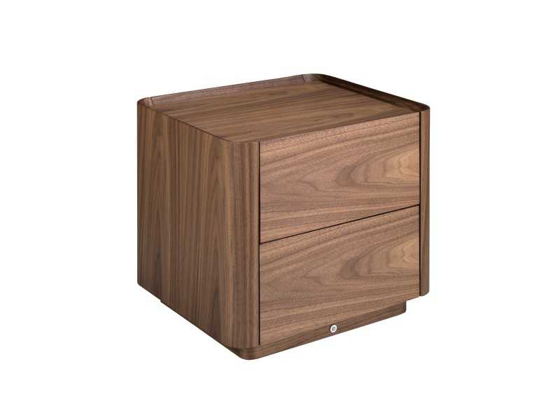 Walnut side table/bedside table with LED light - AMPER