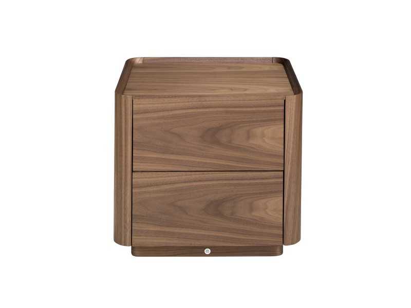 Walnut side table/bedside table with LED light - AMPER