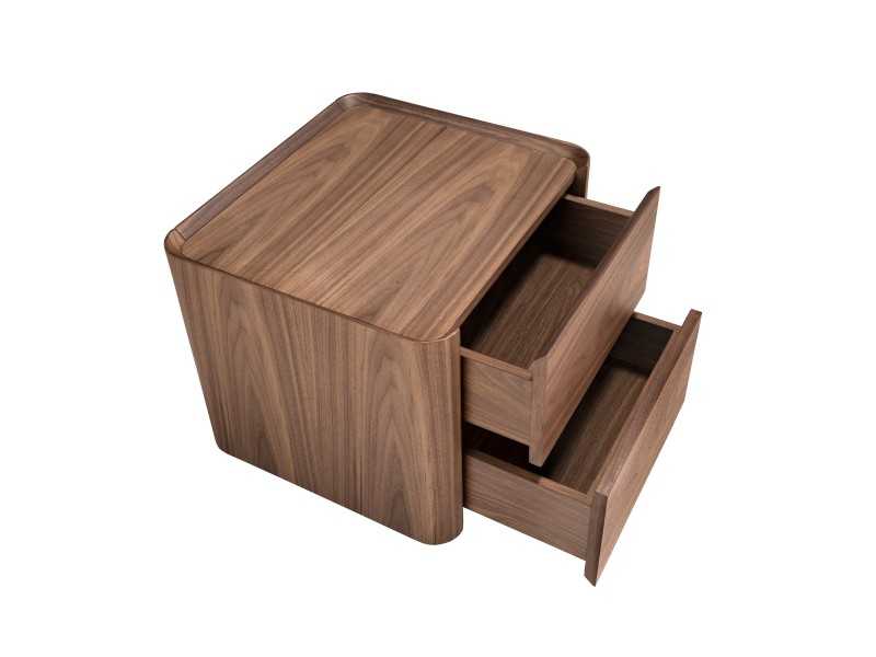 Walnut side table/bedside table with LED light - AMPER
