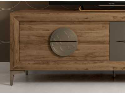 Meuble TV avec porte battante et deux tiroirs - ALLEGRA Meuble TV avec porte battante et deux tiroirs - ALLEGRA