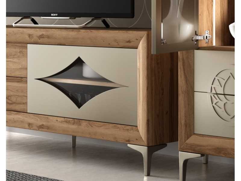 Mueble TV con puerta abatible y dos cajones - ALLEGRA