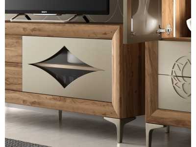 Meuble TV avec porte battante et deux tiroirs - ALLEGRA Meuble TV avec porte battante et deux tiroirs - ALLEGRA