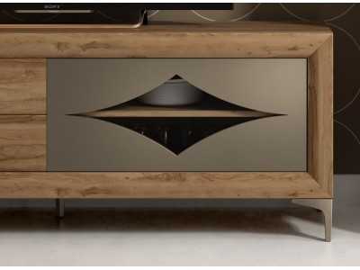 Meuble TV avec porte battante et deux tiroirs - ALLEGRA Meuble TV avec porte battante et deux tiroirs - ALLEGRA