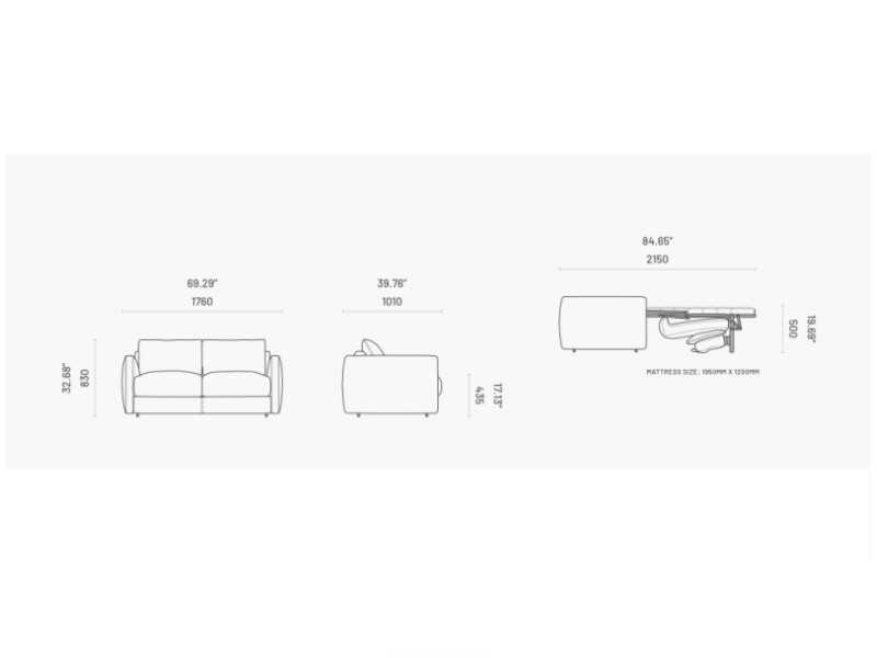 Sofá cama de diseño exclusivo - AIX