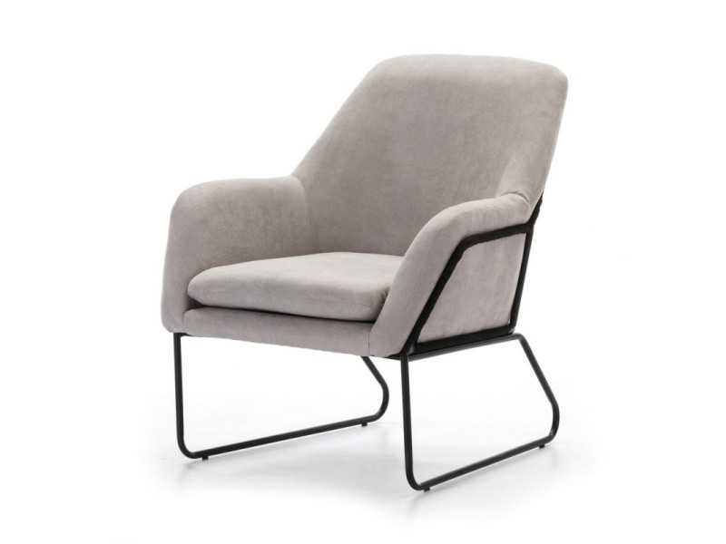 Designer armchair with steel structure - ABADÍA