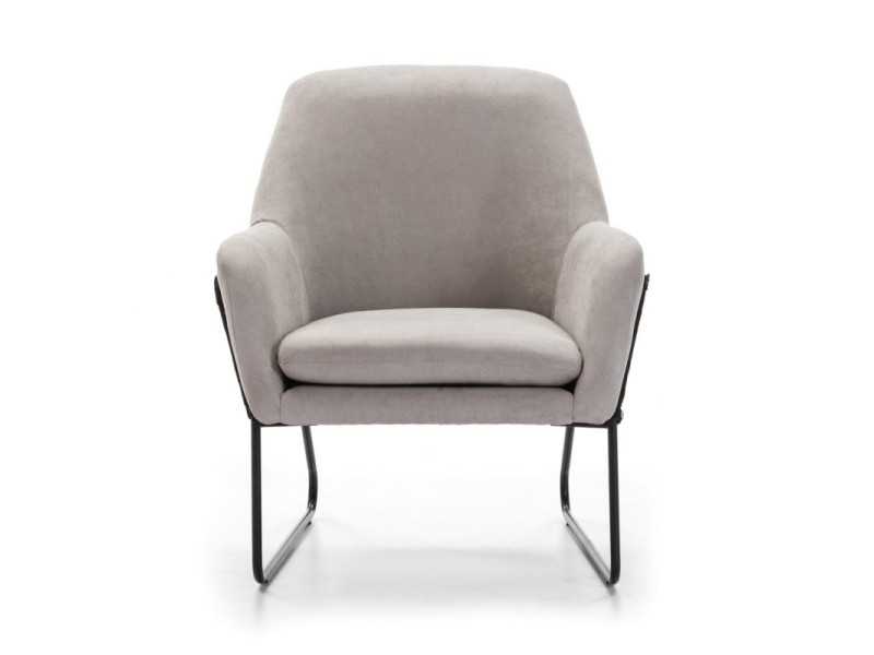 Designer armchair with steel structure - ABADÍA