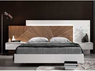 Cama completa de diseño con mesitas de noche y base de cama - ANA