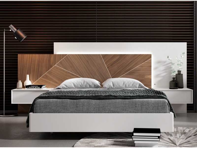 Designer complete bed with bedside tables and bed base - ANA