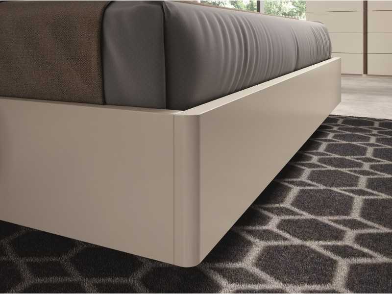 Full bed in slatted walnut with LED light and bed base - BERGEN