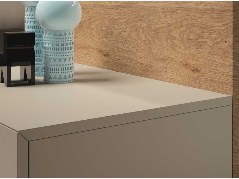 Lacquered 1-drawer bedside table with adjustable legs - ADRIANNA