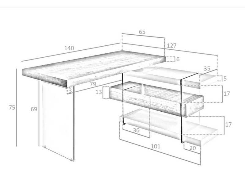 Bureau design en noyer - VENEZIA