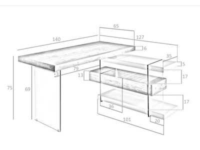 Bureau design en noyer - VENEZIA