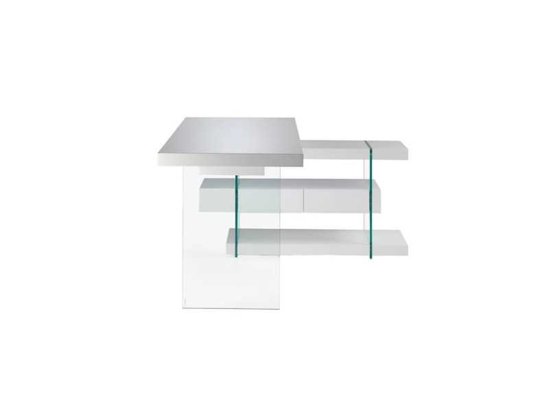 Glossy white lacquered design desk - VENEZIA BIANCO